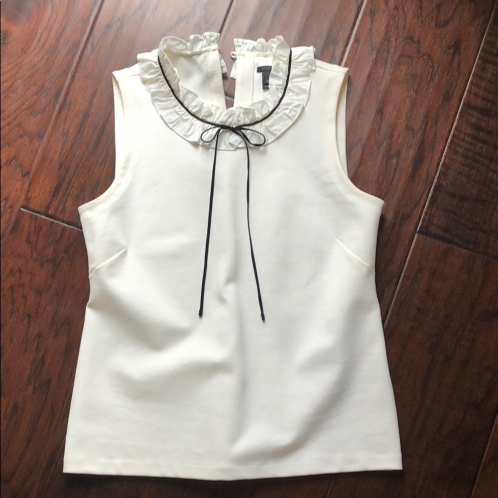 J.crew Sleeveless Blouse with Velvet Bow Detail